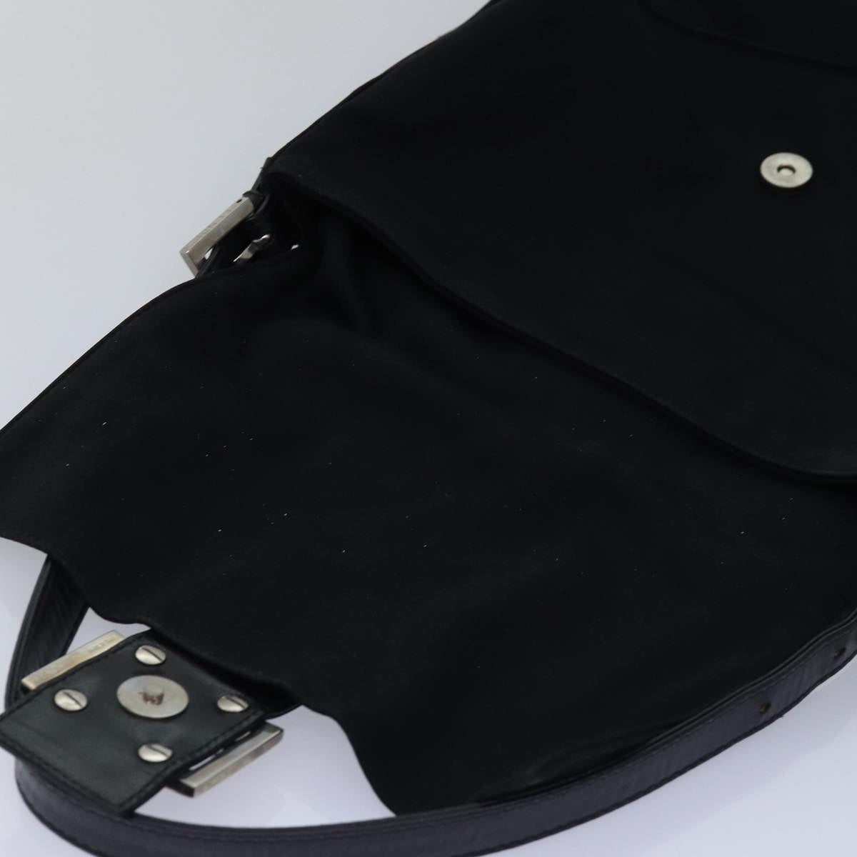 FENDI Mamma Baguette Shoulder Bag Nylon Blackep4266