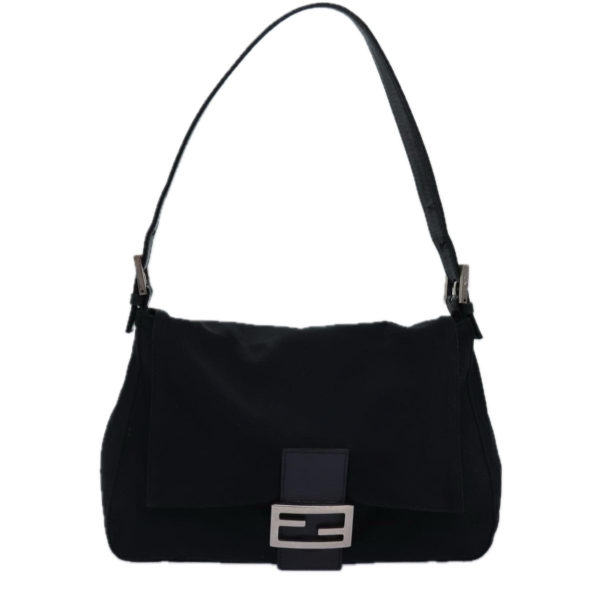 FENDI Mamma Baguette Shoulder Bag Nylon Blackep4266