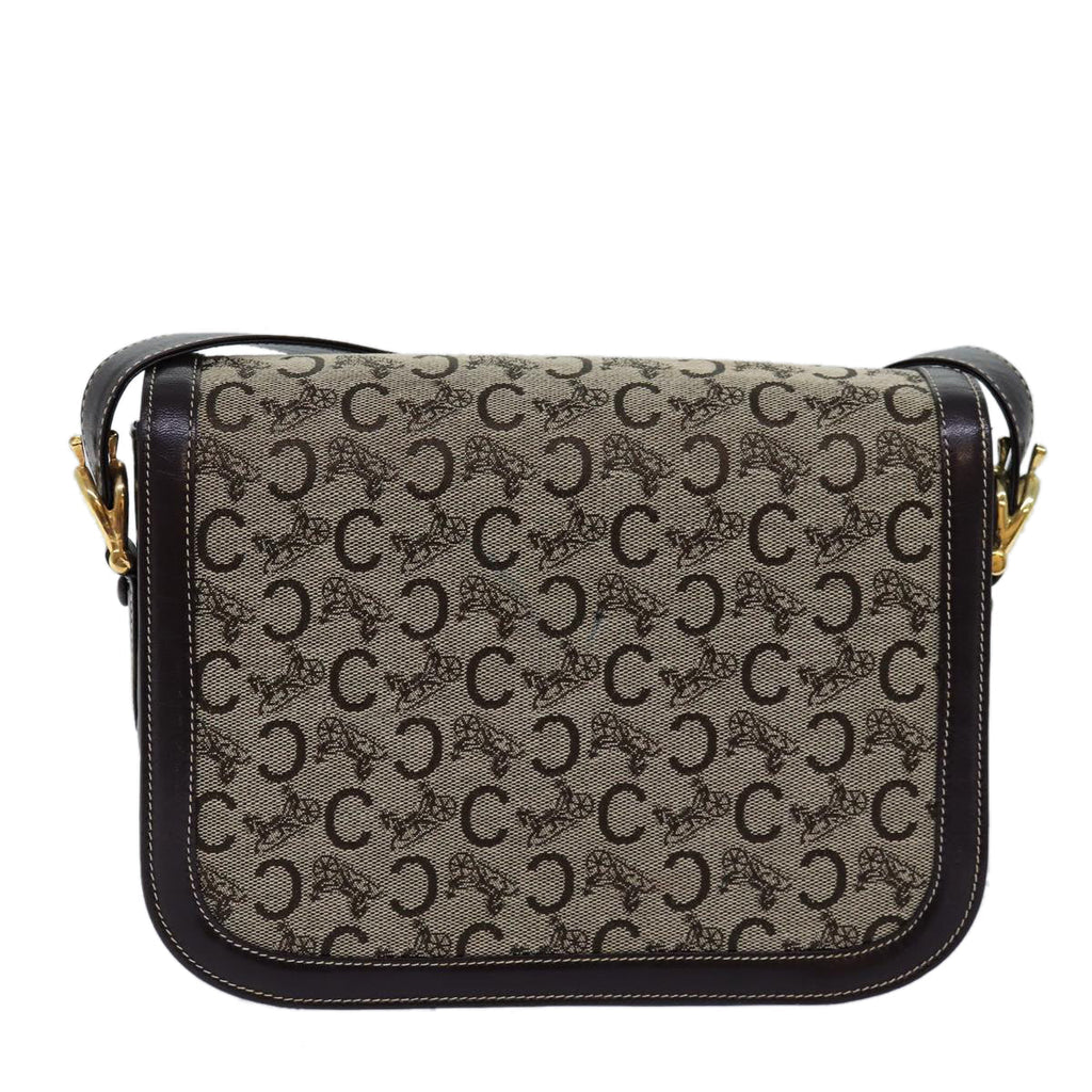 CELINE C Macadam Horse Carriage Shoulder Bag Beige  ep4291