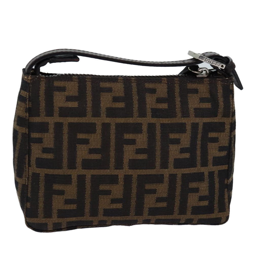 FENDI Zucca Canvas Pouch Brown Blackep4386