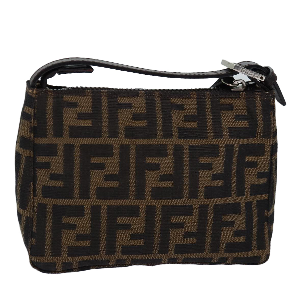 FENDI Zucca Canvas Pouch Brown Blackep4386