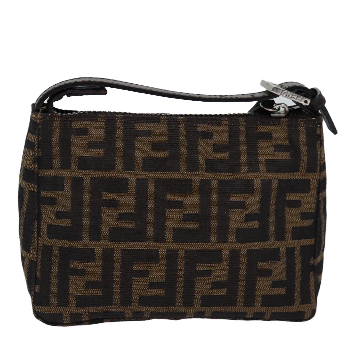 FENDI Zucca Canvas Pouch Brown Blackep4386