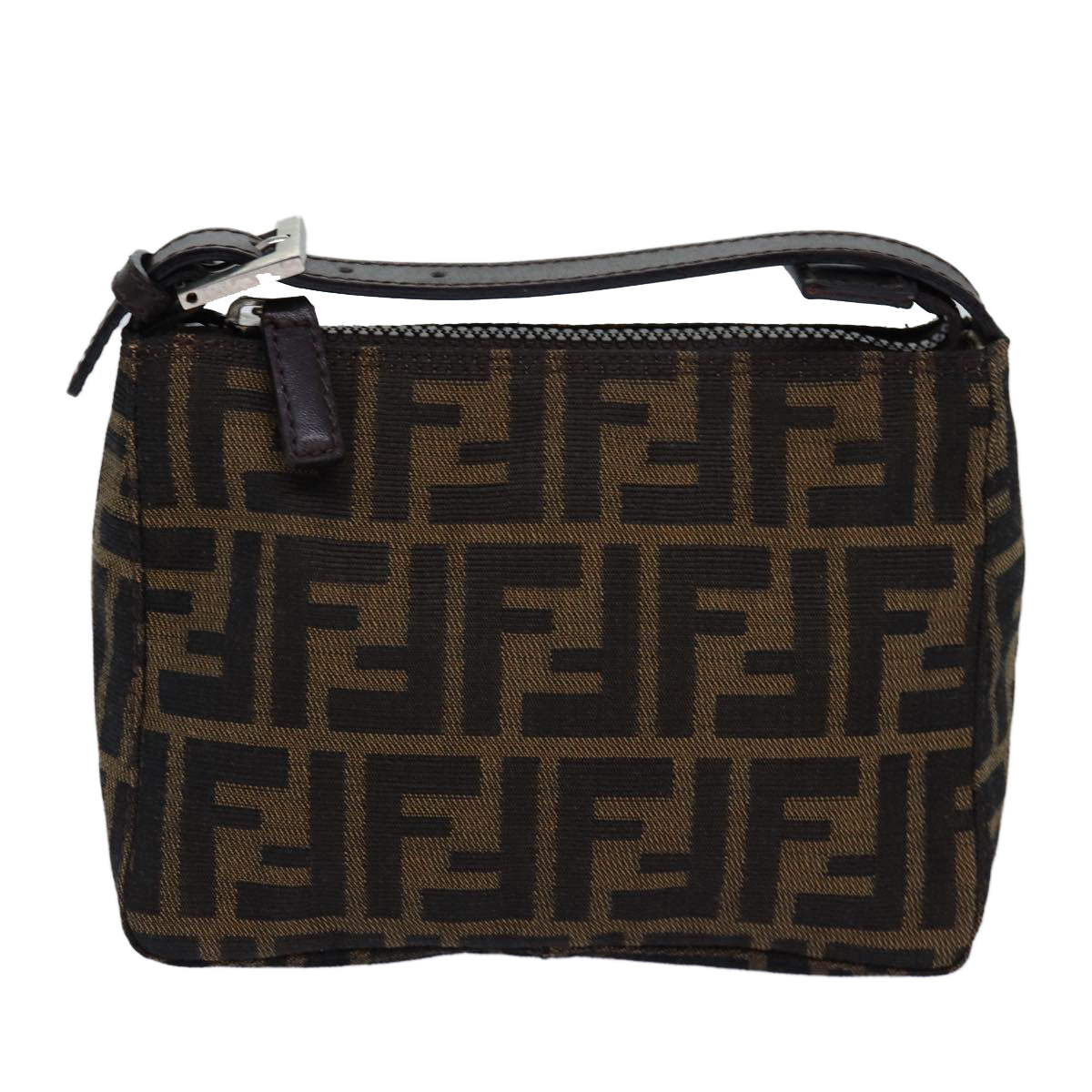 FENDI Zucca Canvas Pouch Brown Blackep4386
