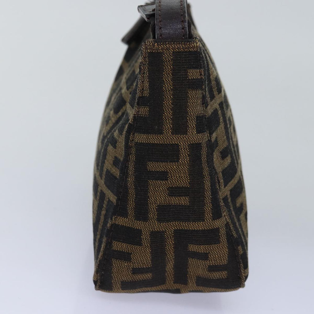 FENDI Zucca Canvas Pouch Brown Blackep4386