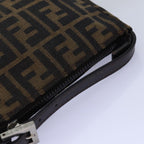 FENDI Zucca Canvas Pouch Brown Blackep4386