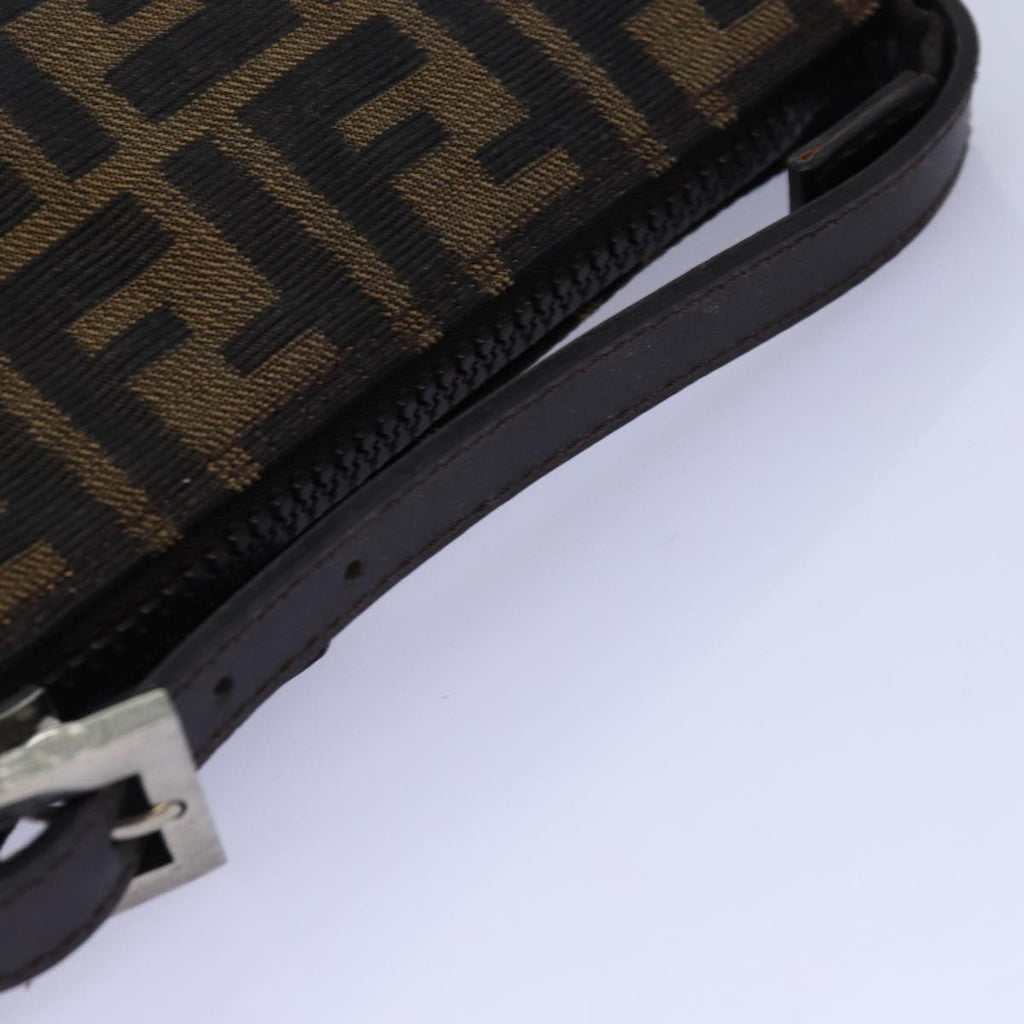 FENDI Zucca Canvas Pouch Brown Blackep4386