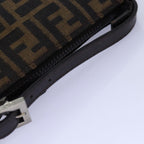 FENDI Zucca Canvas Pouch Brown Blackep4386