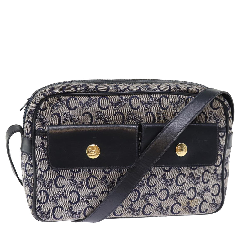 CELINE C Macadam Canvas Shoulder Bag Navy  ep4394