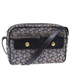 CELINE C Macadam Canvas Shoulder Bag Navy  ep4394