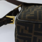 FENDI Zucca Canvas Shoulder Bag Black Brownep4406