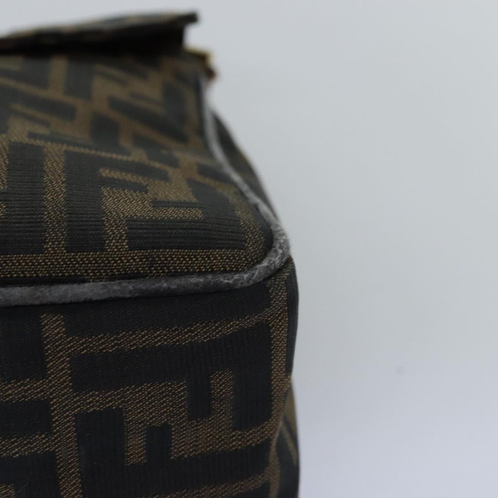 FENDI Zucca Canvas Shoulder Bag Black Brownep4406