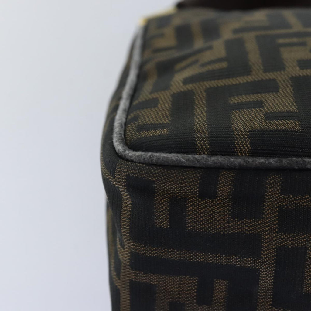 FENDI Zucca Canvas Shoulder Bag Black Brownep4406