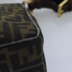 FENDI Zucca Canvas Shoulder Bag Black Brownep4406