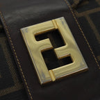 FENDI Zucca Canvas Shoulder Bag Black Brownep4406