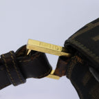 FENDI Zucca Canvas Shoulder Bag Black Brownep4406