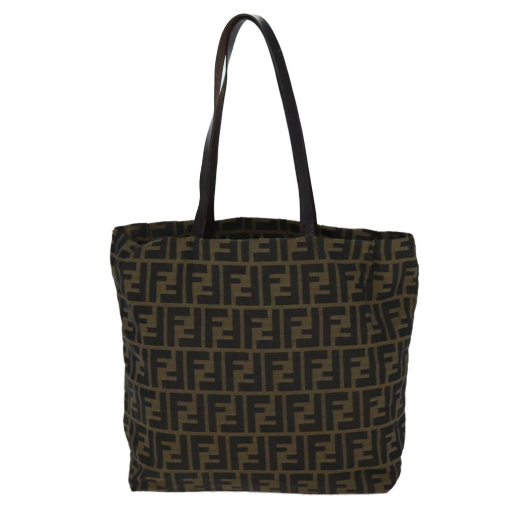 FENDI Zucca Canvas Hand Bag Black Brownep4411