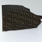 FENDI Zucca Canvas Hand Bag Black Brownep4411