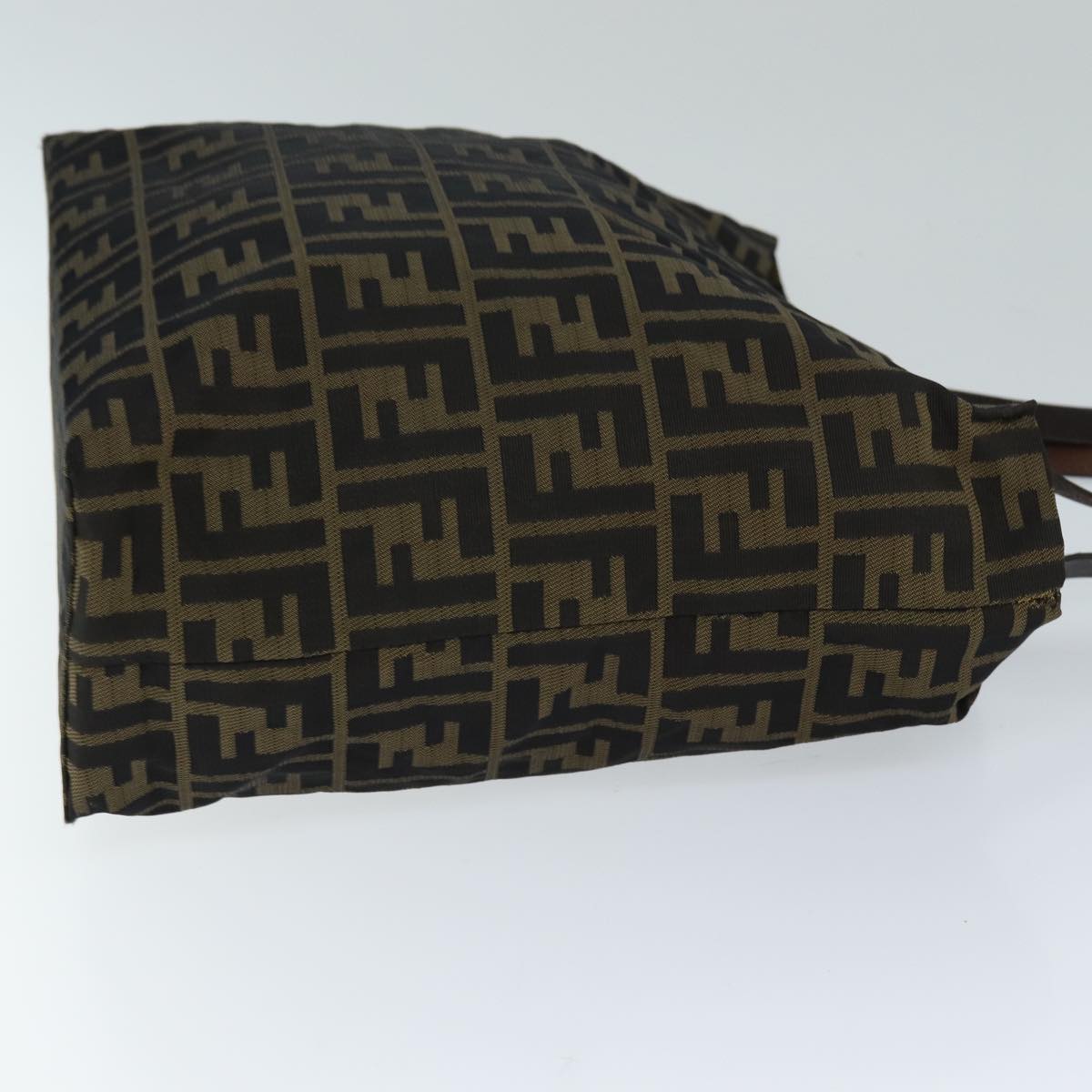 FENDI Zucca Canvas Hand Bag Black Brownep4411