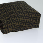 FENDI Zucca Canvas Hand Bag Black Brownep4411
