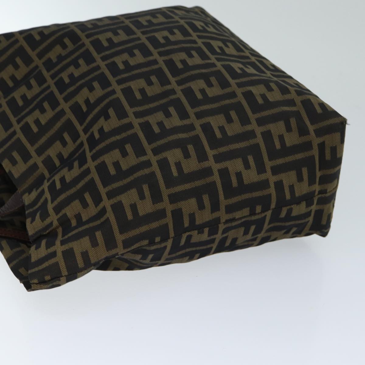 FENDI Zucca Canvas Hand Bag Black Brownep4411