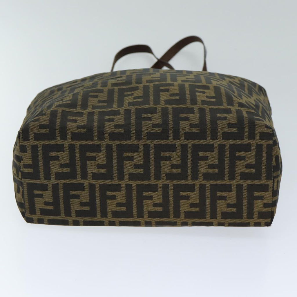 FENDI Zucca Canvas Hand Bag Black Brownep4411