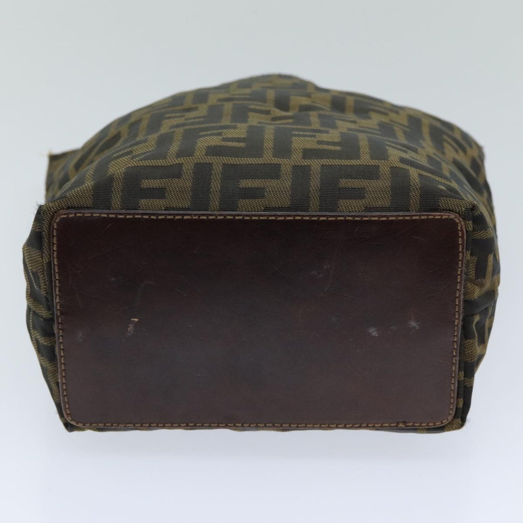 FENDI Zucca Canvas Hand Bag Black Brownep4416