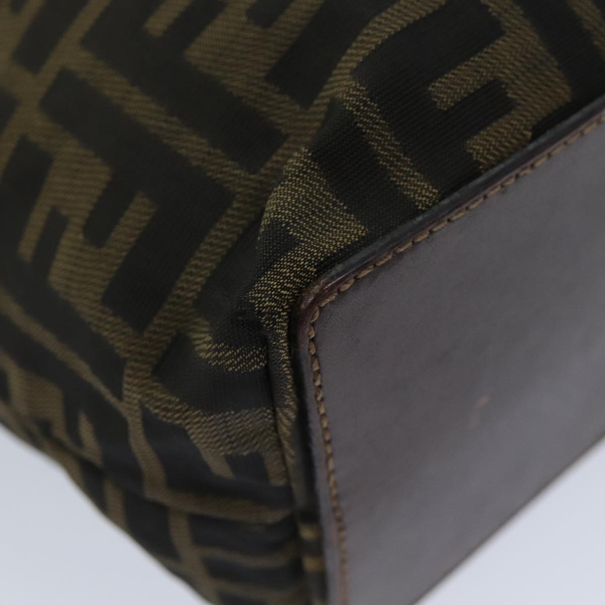 FENDI Zucca Canvas Hand Bag Black Brownep4416