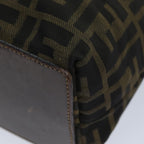 FENDI Zucca Canvas Hand Bag Black Brownep4416