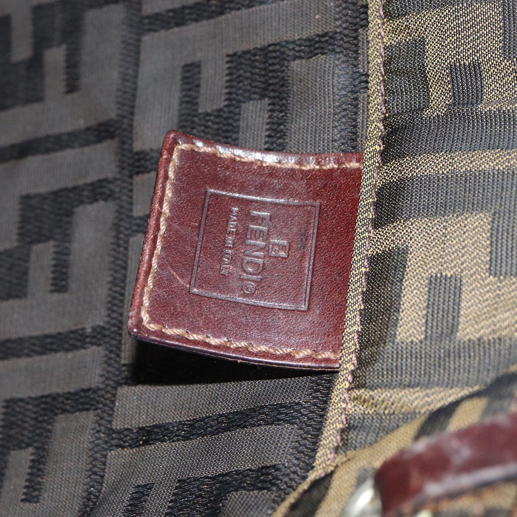 FENDI Zucca Canvas Hand Bag Black Brownep4416