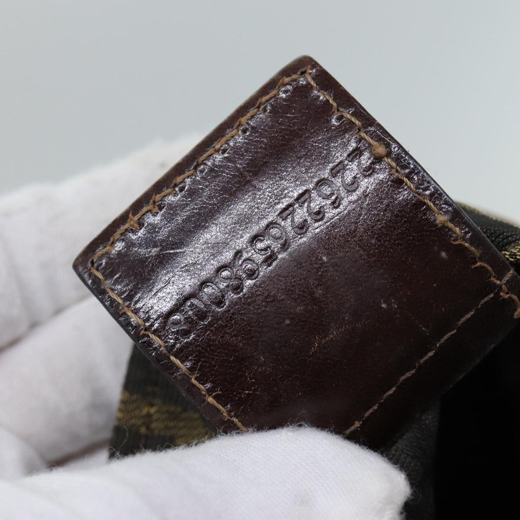 FENDI Zucca Canvas Hand Bag Black Brownep4416