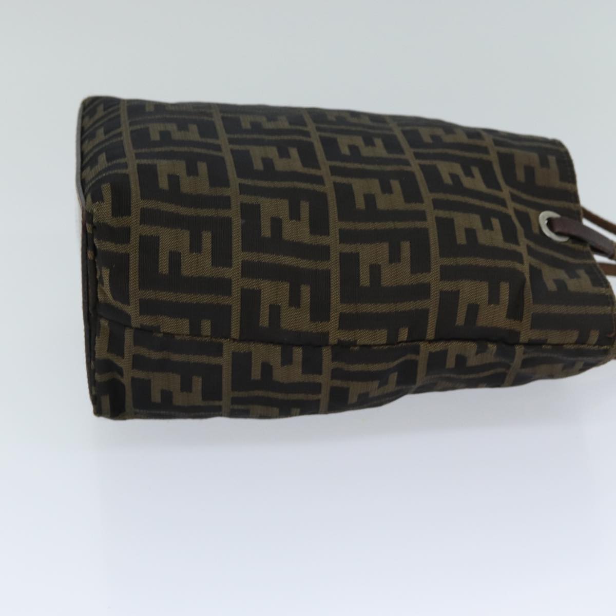 FENDI Zucca Canvas Hand Bag Black Brownep4416