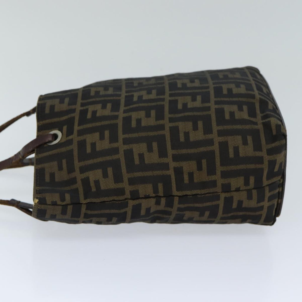 FENDI Zucca Canvas Hand Bag Black Brownep4416
