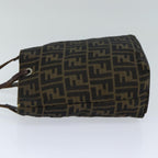 FENDI Zucca Canvas Hand Bag Black Brownep4416