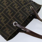 FENDI Zucca Canvas Hand Bag Black Brownep4416