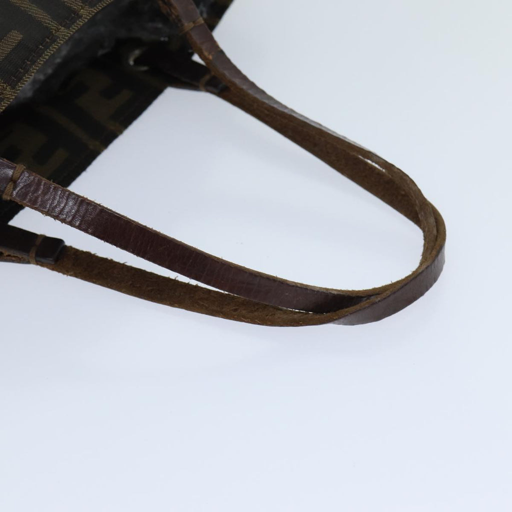 FENDI Zucca Canvas Hand Bag Black Brownep4416