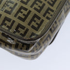 FENDI Zucchino Canvas Shoulder Bag Brownep4421