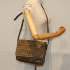 FENDI Zucchino Canvas Shoulder Bag Brownep4421