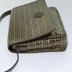 FENDI Zucchino Canvas Shoulder Bag Brownep4421