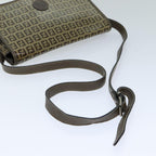 FENDI Zucchino Canvas Shoulder Bag Brownep4421