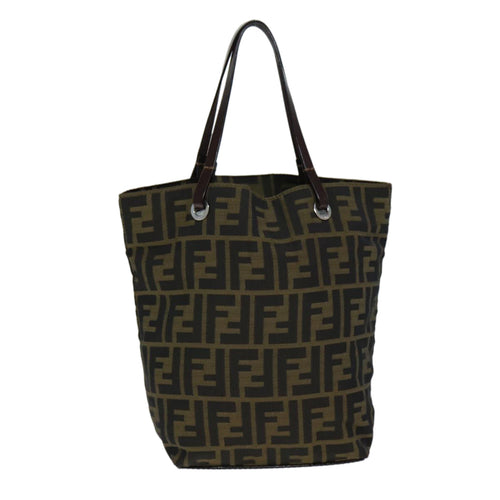 FENDI Zucca Canvas Hand Bag Black Brownep4447