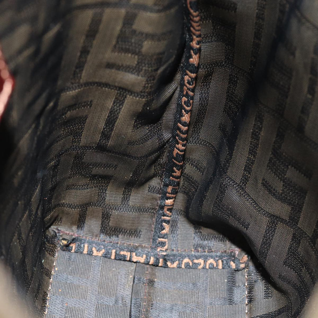 FENDI Zucca Canvas Hand Bag Black Brownep4447