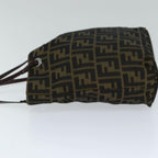 FENDI Zucca Canvas Hand Bag Black Brownep4447