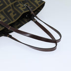 FENDI Zucca Canvas Hand Bag Black Brownep4447