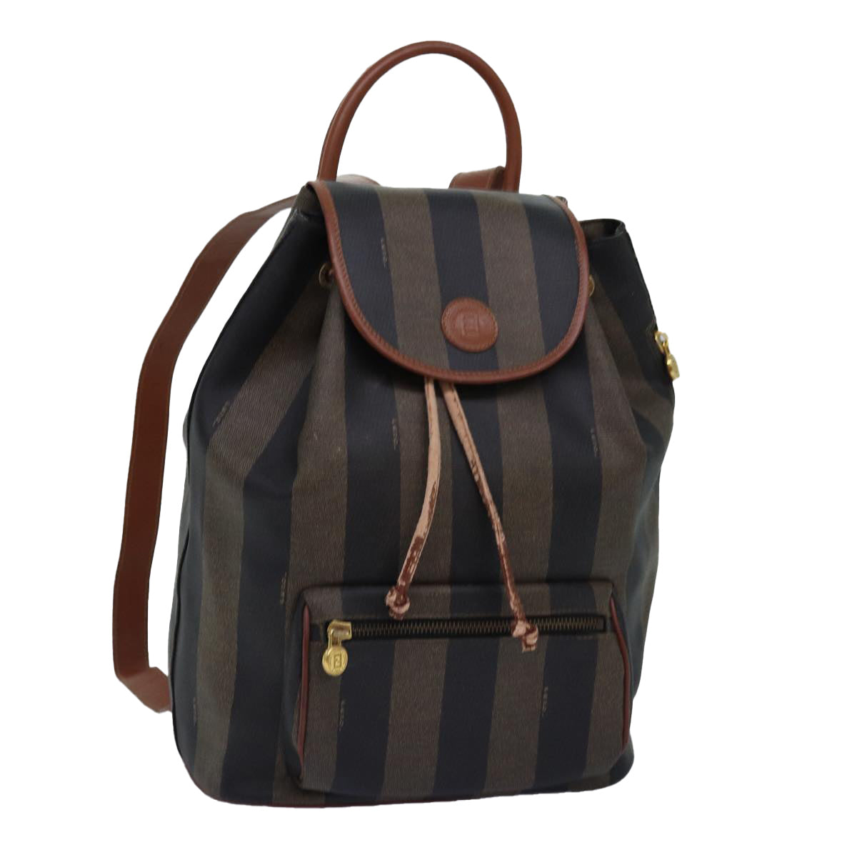 FENDI Pecan Canvas Backpack Brown Blackep4454