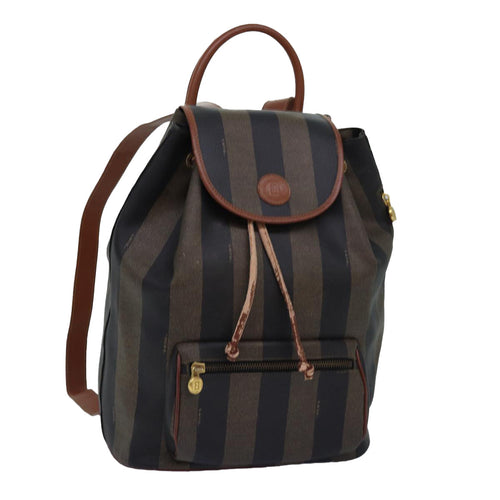 FENDI Pecan Canvas Backpack Brown Blackep4454