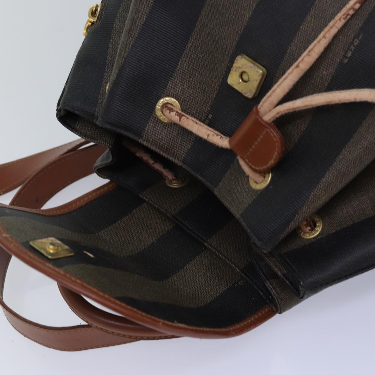 FENDI Pecan Canvas Backpack Brown Blackep4454