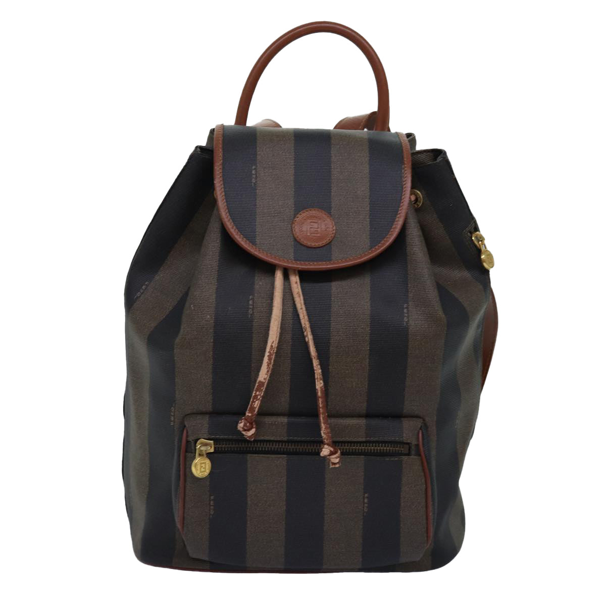 FENDI Pecan Canvas Backpack Brown Blackep4454