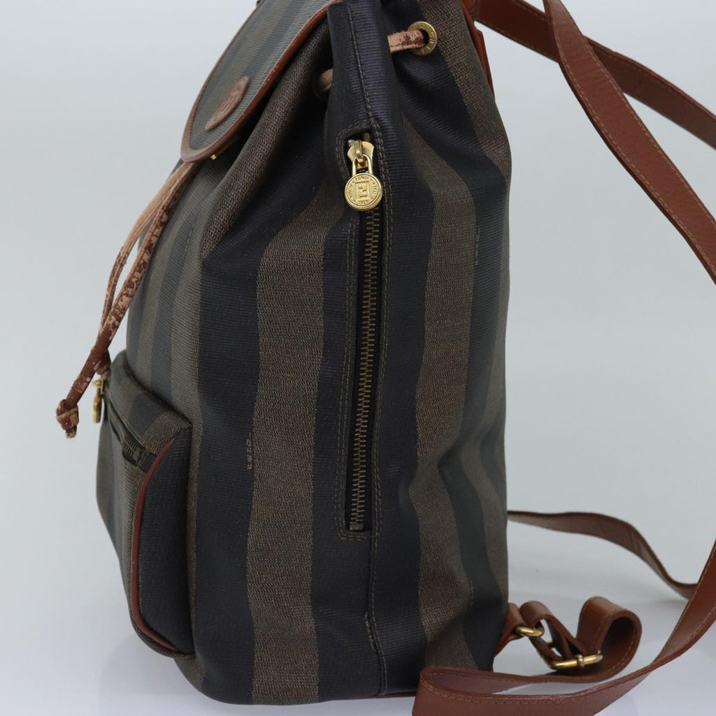 FENDI Pecan Canvas Backpack Brown Blackep4454