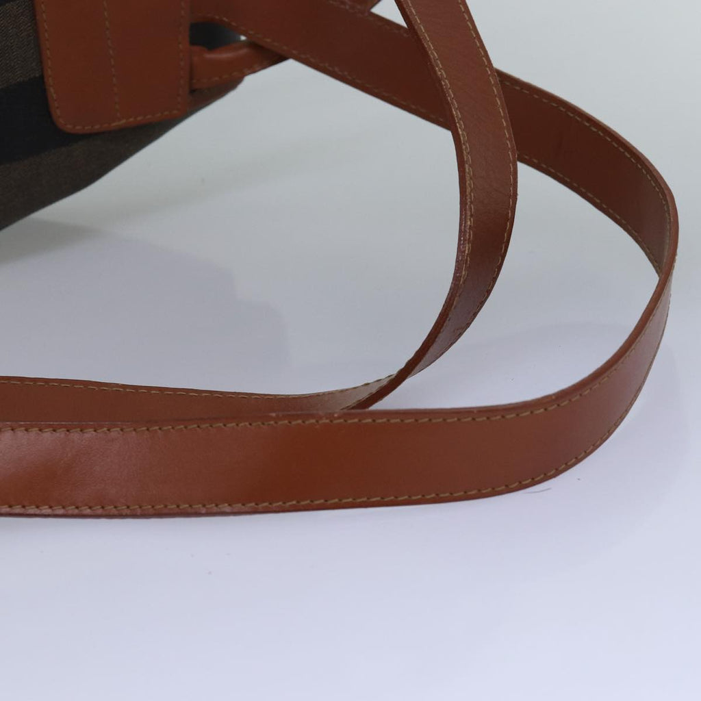 FENDI Pecan Canvas Backpack Brown Blackep4454