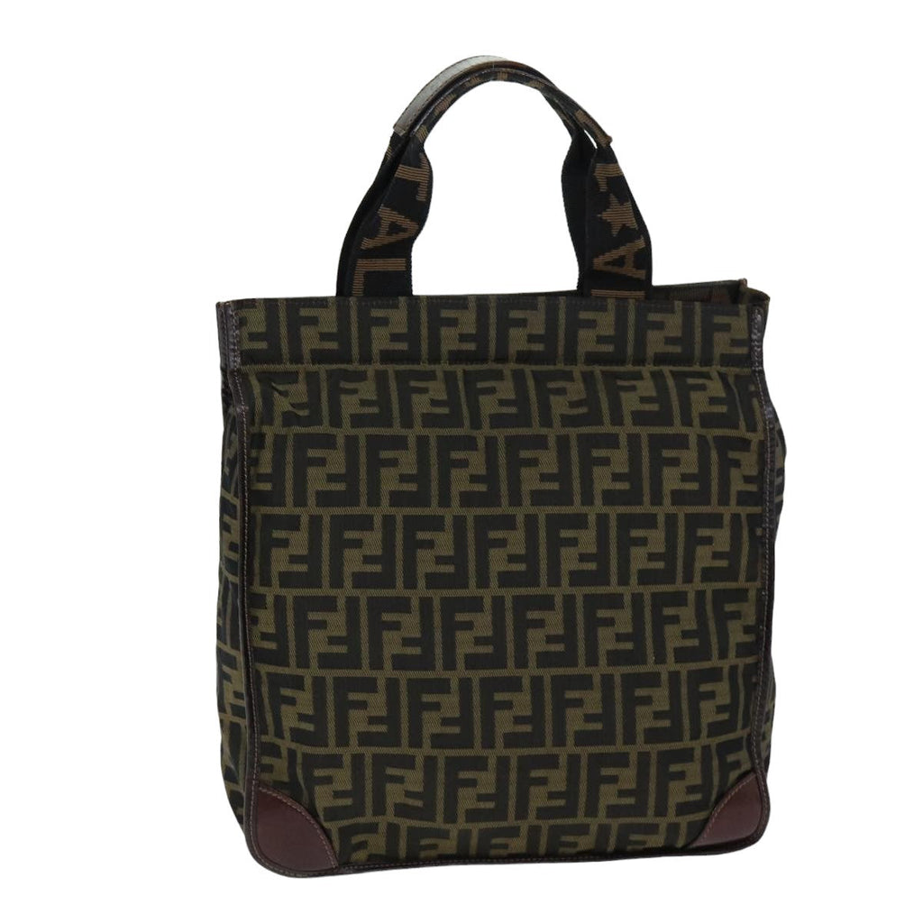 FENDI Zucca Canvas Hand Bag Black Brownep4456